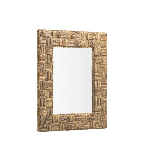 Espelho Verificado Com Corda De Rattan 80 x 100