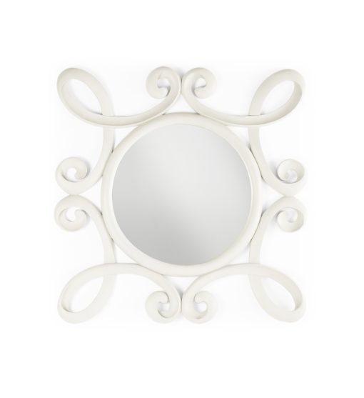 Espelho Vintage Jasmim Branco 100 x 100