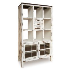 Estante em mindi com acabamento rústico 110 x 40 x 190