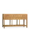 Merida Teka Aparador 9 Gavetas 1 Prateleira 180 x 40 x 90