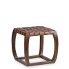 Mesa De Canto Trançada De Couro 45 x 45 x 45