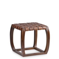 Mesa De Canto Trançada De Couro 45 x 45 x 45