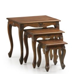 Mesa De Centro Vintage S/3 60 x 45 x 55 / 45 x 35 x 45 / 30 x 30 x 33