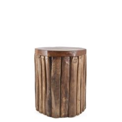 Mesa Teka Com Troncos Verticais 35 x 35 x 45