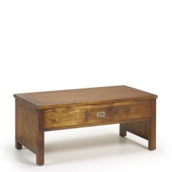 Mesa de centro elevável de madeira de mindi 110 x 56 x 45-65