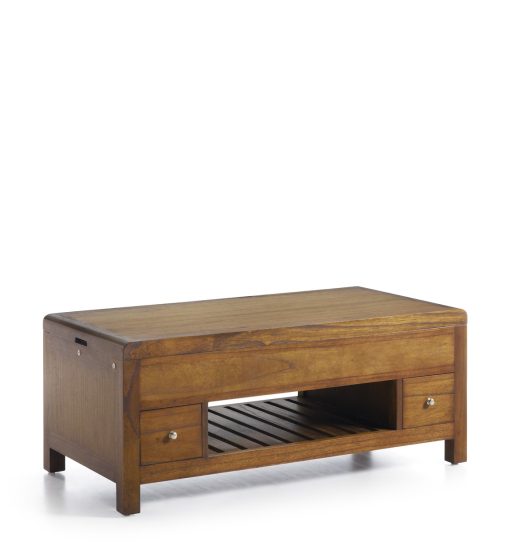 Mesa de centro em mindi 110 x 55 x 45-65
