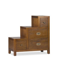 Mesinha de cabeceira em mindi escada direita 70 x 35 x 70