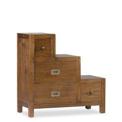 Mesinha de cabeceira em mindi escada esquerda 70 x 35 x 70