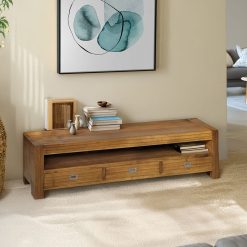 Móvel TV em mindi com 3 gavetas 190 x 40 x 40