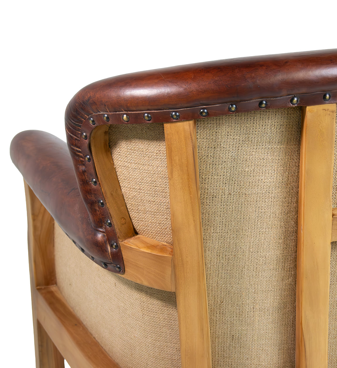 Poltrona De Couro E Teca 80 x 75 x 79 - Image 2