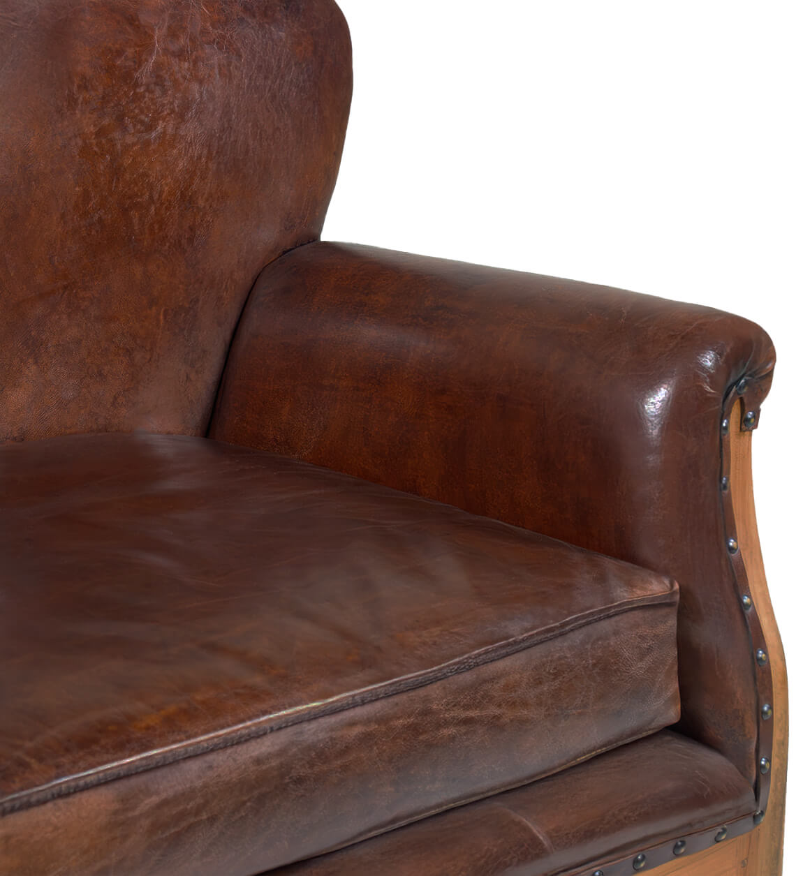 Poltrona De Couro E Teca 80 x 75 x 79 - Image 3