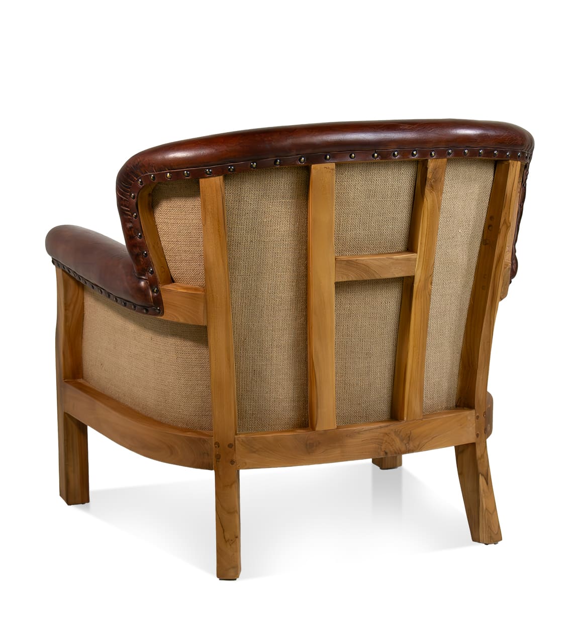 Poltrona De Couro E Teca 80 x 75 x 79 - Image 5