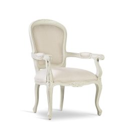 Poltrona Estofada Vintage Louis Branca 66 x 60 x 96