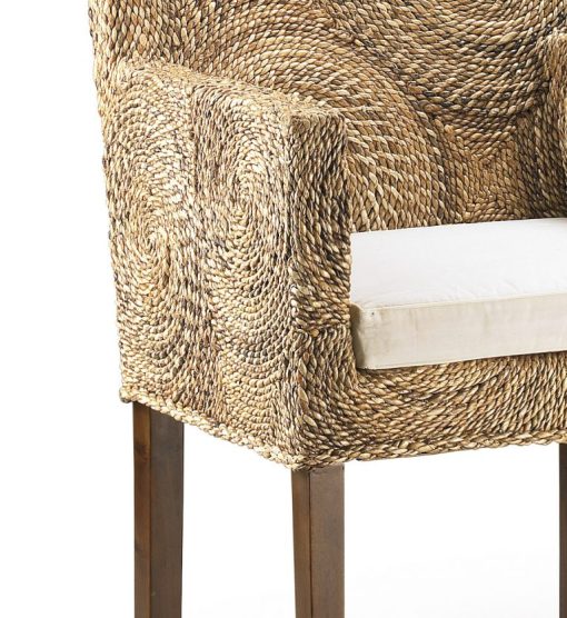 RATTAN - Poltrona de mogno e vime com almofada 56 x 60 x 85 - Image 2