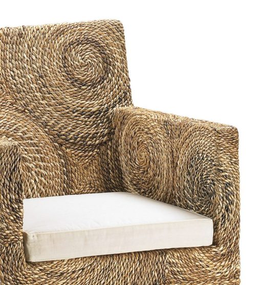 RATTAN - Poltrona de mogno e vime com almofada 56 x 60 x 85 - Image 5