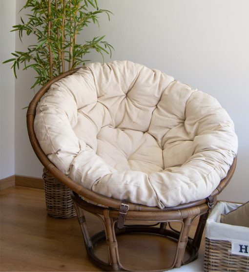 RATTAN - Poltrona papasan com almofada 100 x 100 x 75 - Image 4