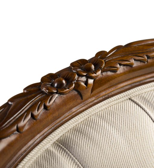 Poltrona de mogno com tecido cor bege 76 x 75 x 107 - Image 4