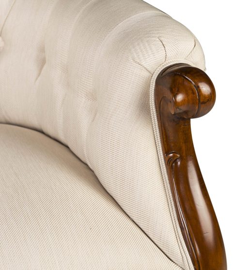 Poltrona de mogno com tecido cor bege 76 x 75 x 107 - Image 5