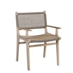 Poltrona de teca e corda 60 x 58 x 85