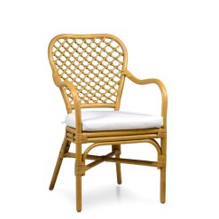 Poltrona de vime com almofada 56 x 64 x 95