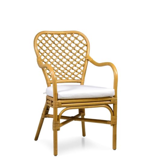 Poltrona de vime com almofada 56 x 64 x 95