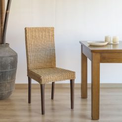 RATTAN - Cadeira de mogno e vime 45 x 47 x 100
