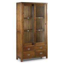 Vitrina em mindi com portas de correr 100 x 40 x 190