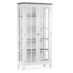 Vitrina em mindi com portas de vidro 95 x 40 x 190