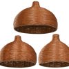 Abajur Set 3 Fibra 70X70X50 Castanho Escuro