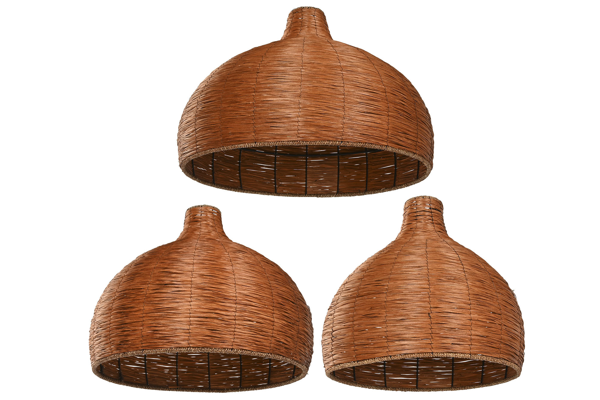 Abajur Set 3 Fibra 70X70X50 Castanho Escuro - Image 7