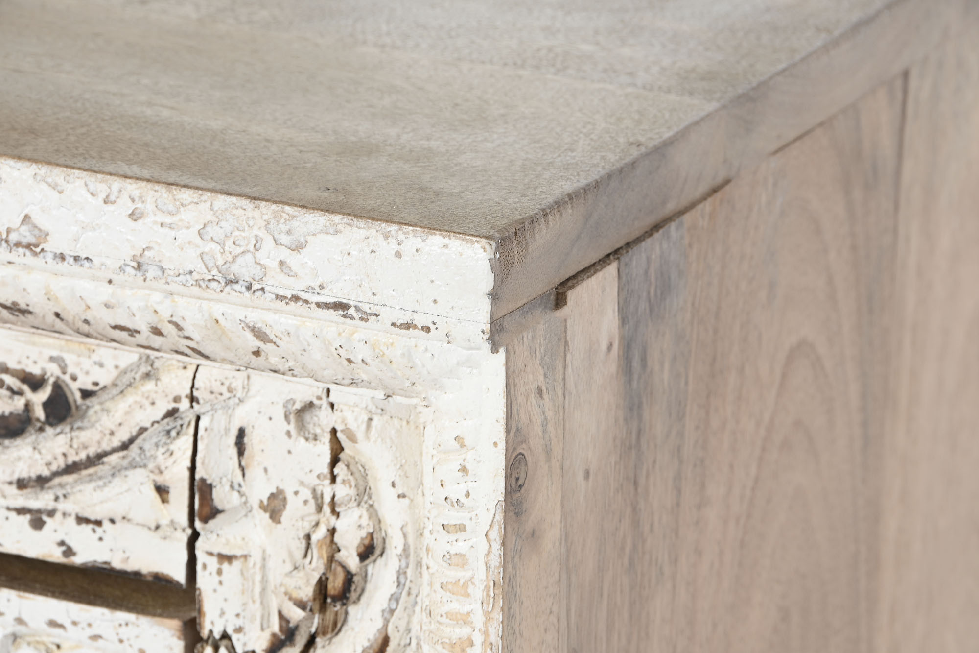 Aparador Manga Vidro 107X43X101 Entalhado Branco - Image 3