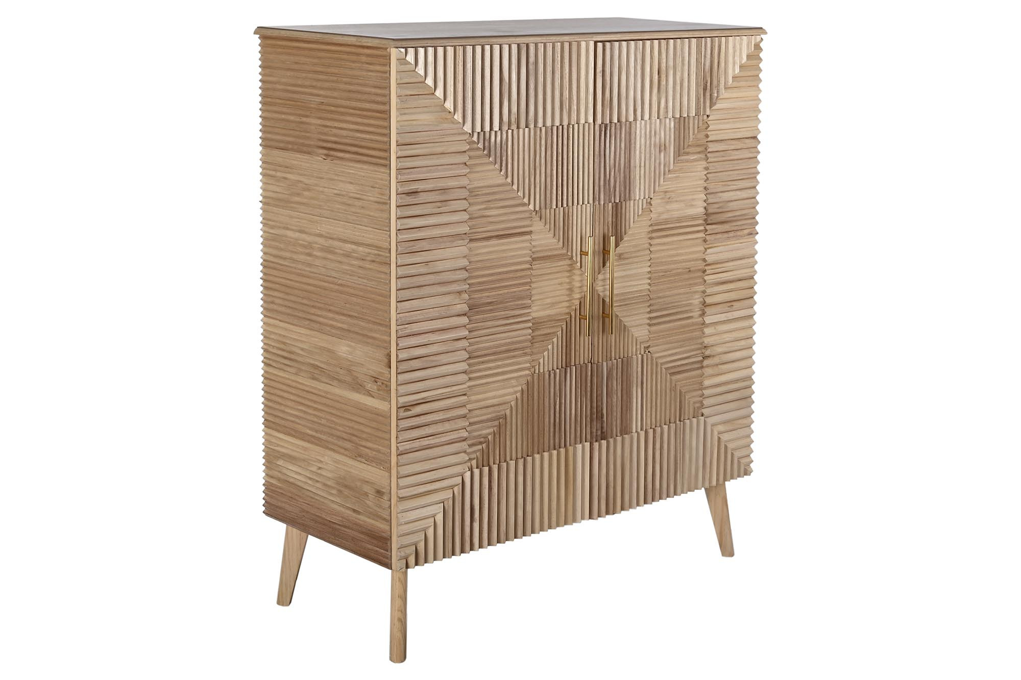 Aparador Paulownia Mdf 100X44X118 Castanho Claro - Image 2