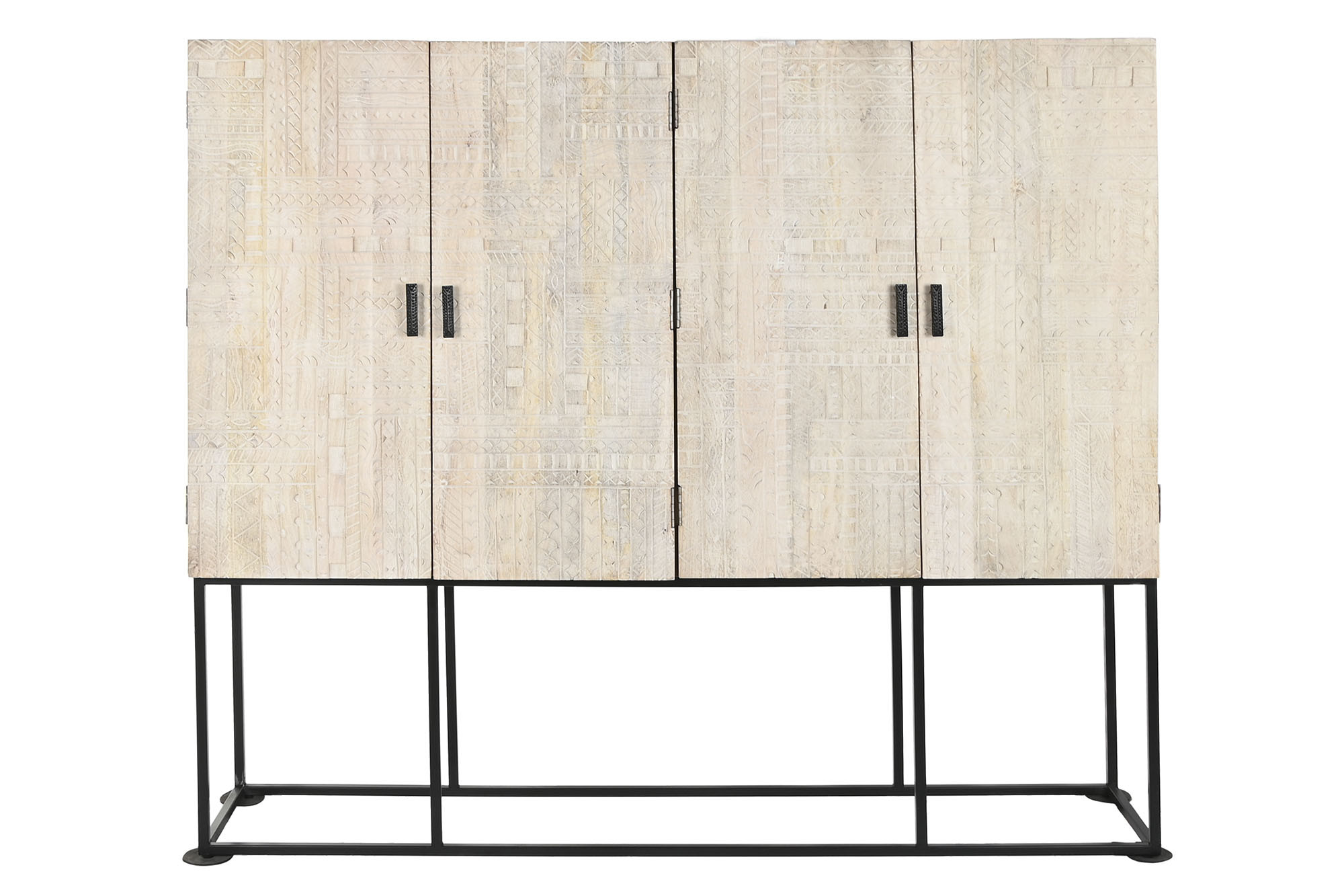 Armário Manga Metal 180X40X160 Entalhado Branco