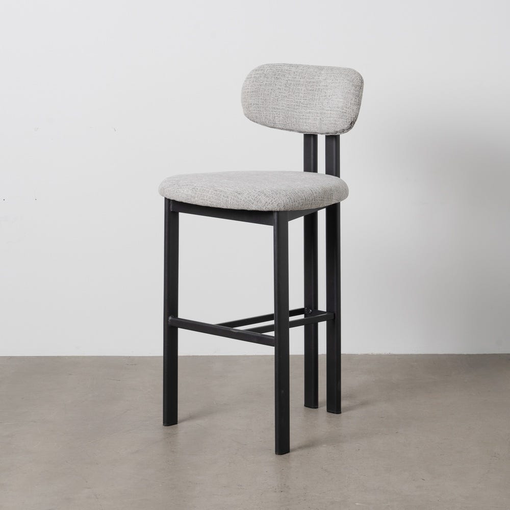 Banco 75Cm Cinza Tecido-Metal Contract 50 X 47 X 109 Cm (2 unidades)
