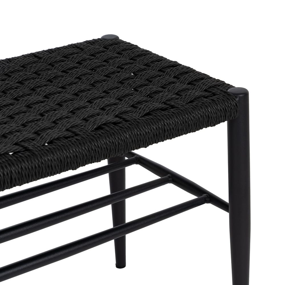 Banco Preto Corda-Metal 100 X 35 X 46 Cm - Image 5
