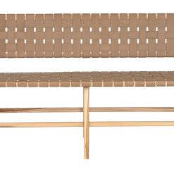 Banco Teca Pele 140X59X89 Bege
