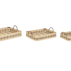 Bandeja Set 3 Bambu 54X43X9 Pega Natural (2 Unidades)