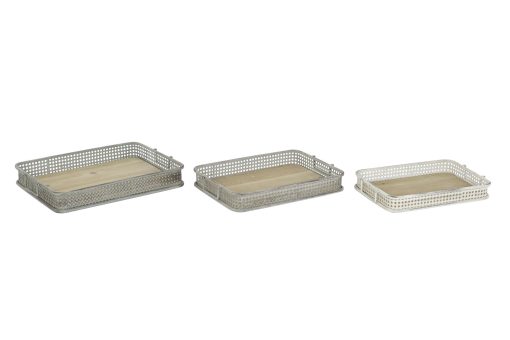 Bandeja Set 3 Metal 53X38X8 Envelhecido Multicor - Image 4