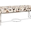 Banqueta Pele Aøo 122X41X44 Rombos Castanho
