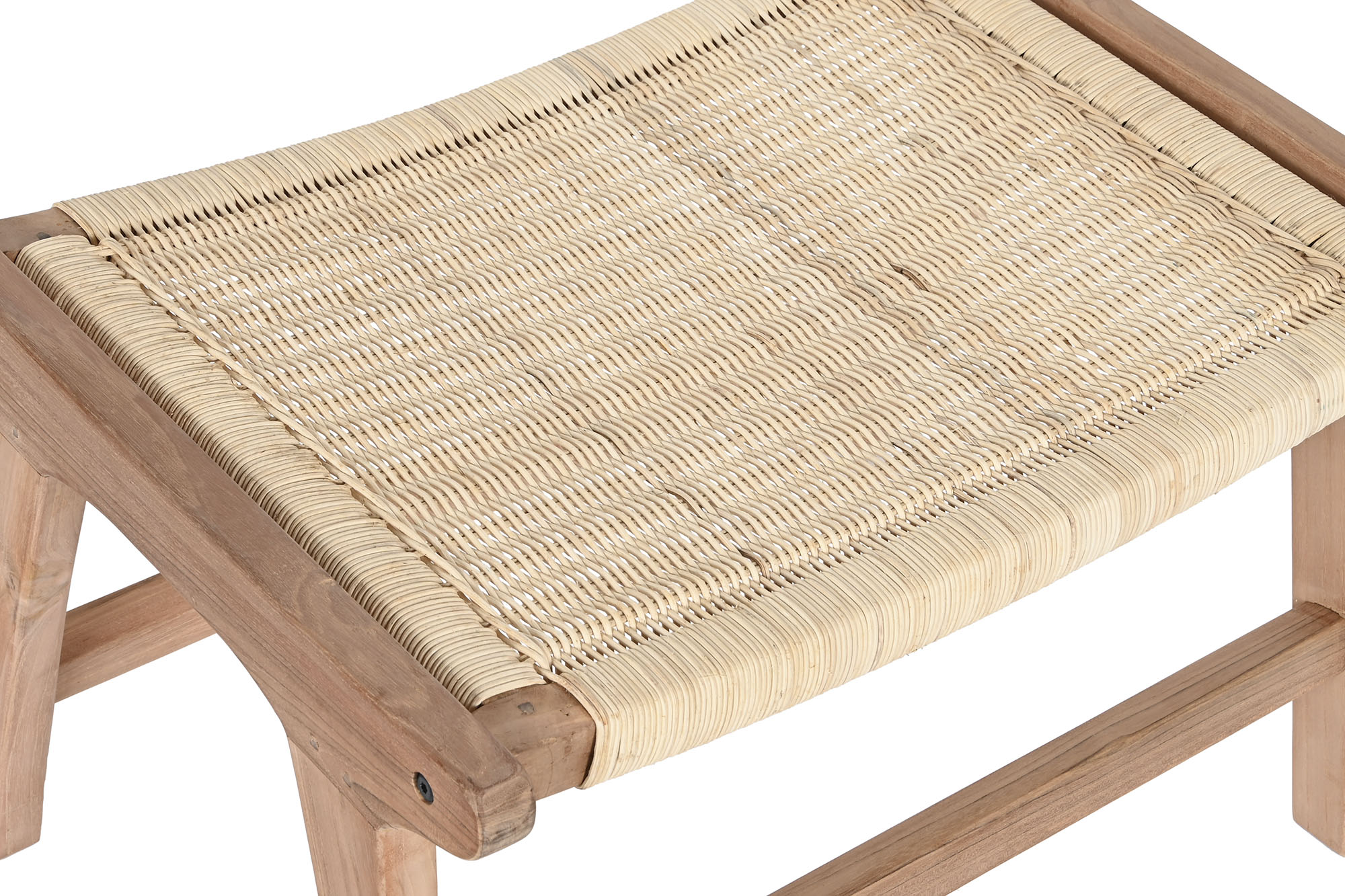 Banqueta Teca Rattan 65X47X40 Castanho - Image 2