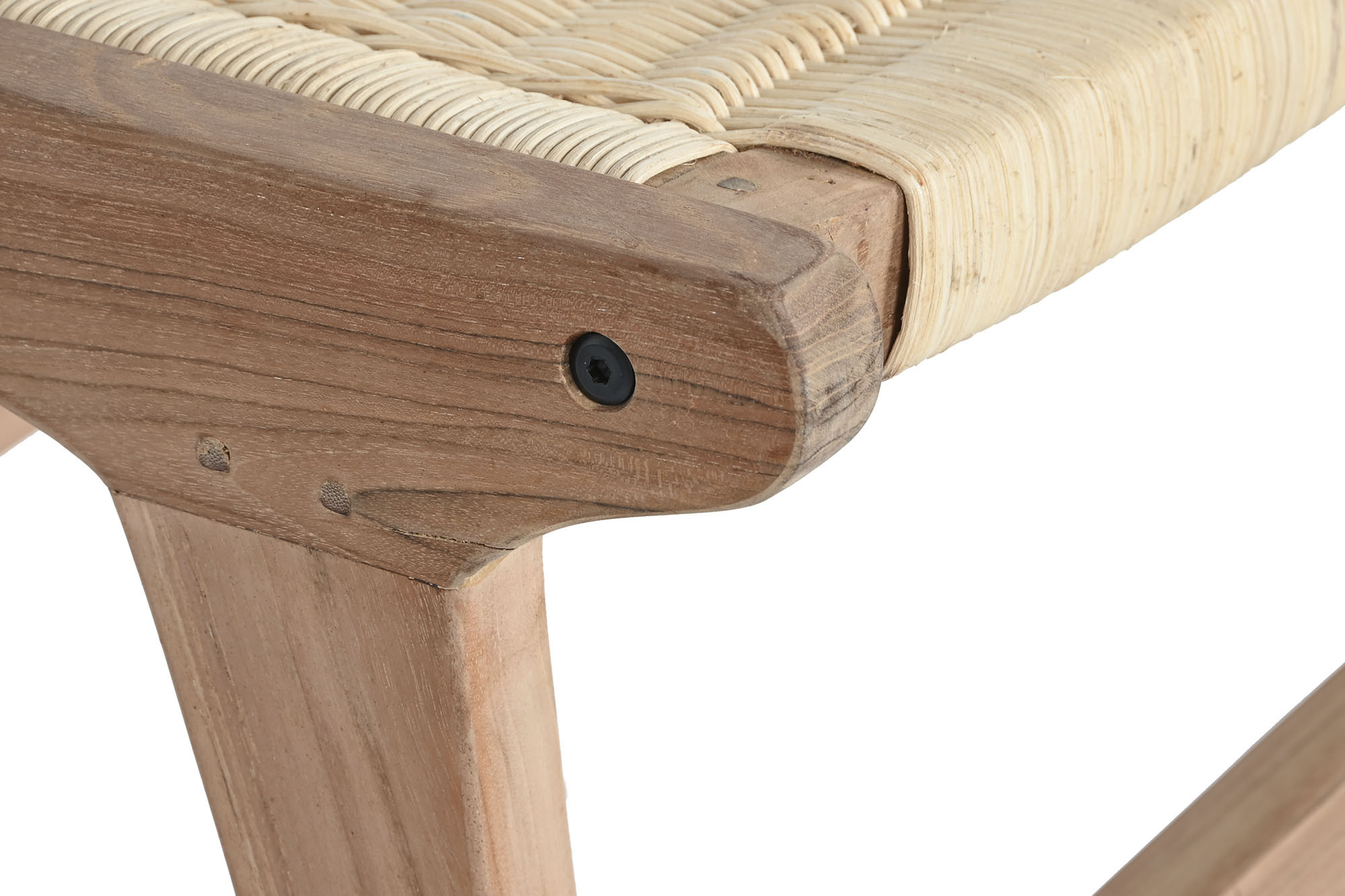 Banqueta Teca Rattan 65X47X40 Castanho - Image 6