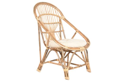 Cadeira Bambu Rattan 63X50X88