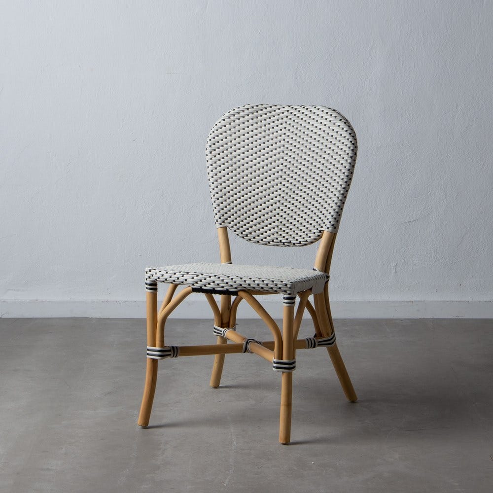 Cadeira Branco-Preto Vime 47 X 61 X 92 Cm