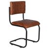 Cadeira Metal Pele 47X50X88 Castanho