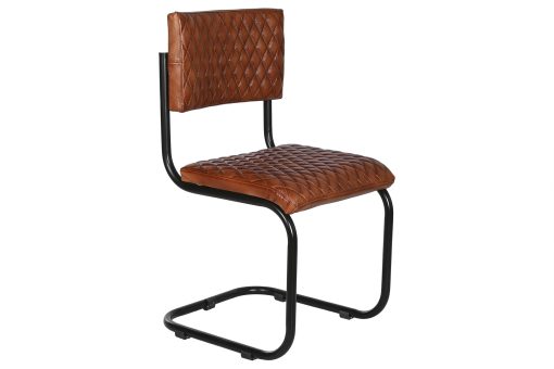 Cadeira Metal Pele 47X50X88 Castanho