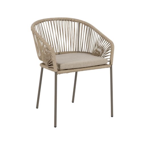 Cadeira Natural-Cinza Pe-Aço Exterior 58 X 58 X 77,50 Cm (2 unidades) - Image 3
