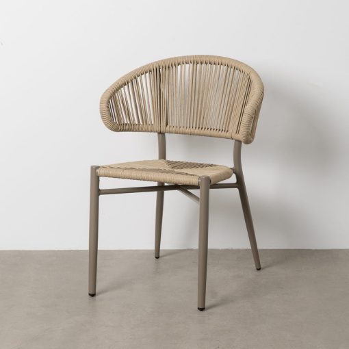 Cadeira Natural-Cinza PeAlumínio 59 X 58 X 79 Cm (2 unidades)