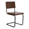 Cadeira Pele Ferro 44X53X88 Castanho (2 Unidades)