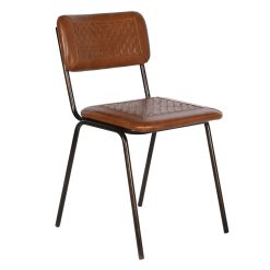 Cadeira Pele Ferro 46X52X78 Castanho
