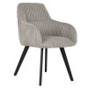 Cadeira Poliéster Metal 56X61X87 Veludo Cinzento (2 Unidades)